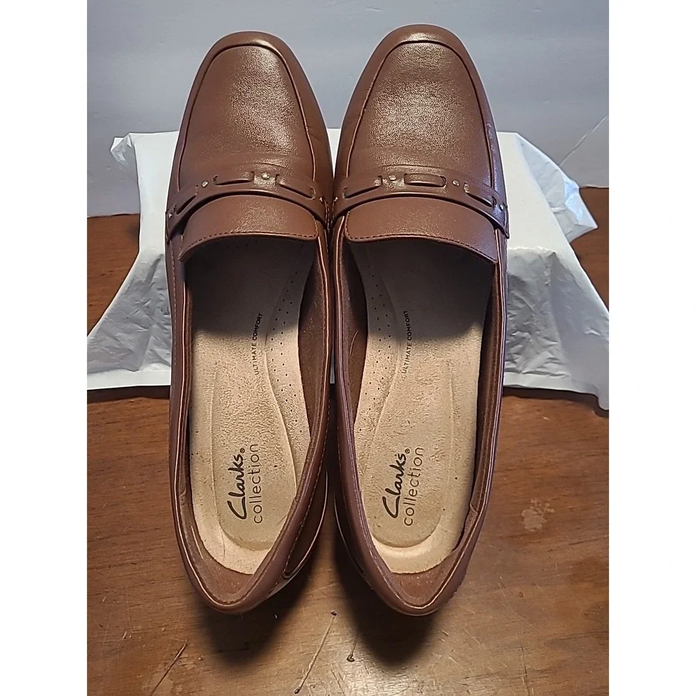CLARKS‎ COLLECTION Women's Juliet Bay Slip-On Loafer Flats SIZE 11M Brown